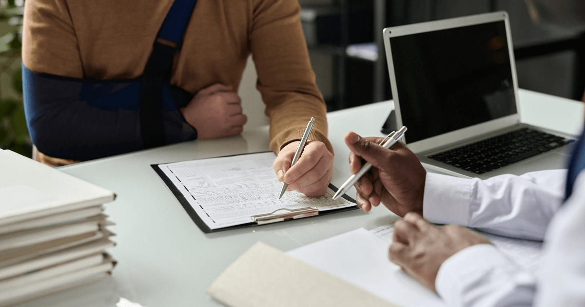 injured person with lawyer