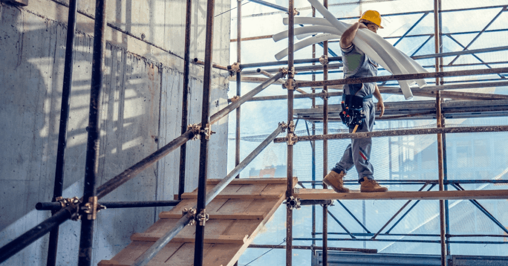 construction worker on scaffolding