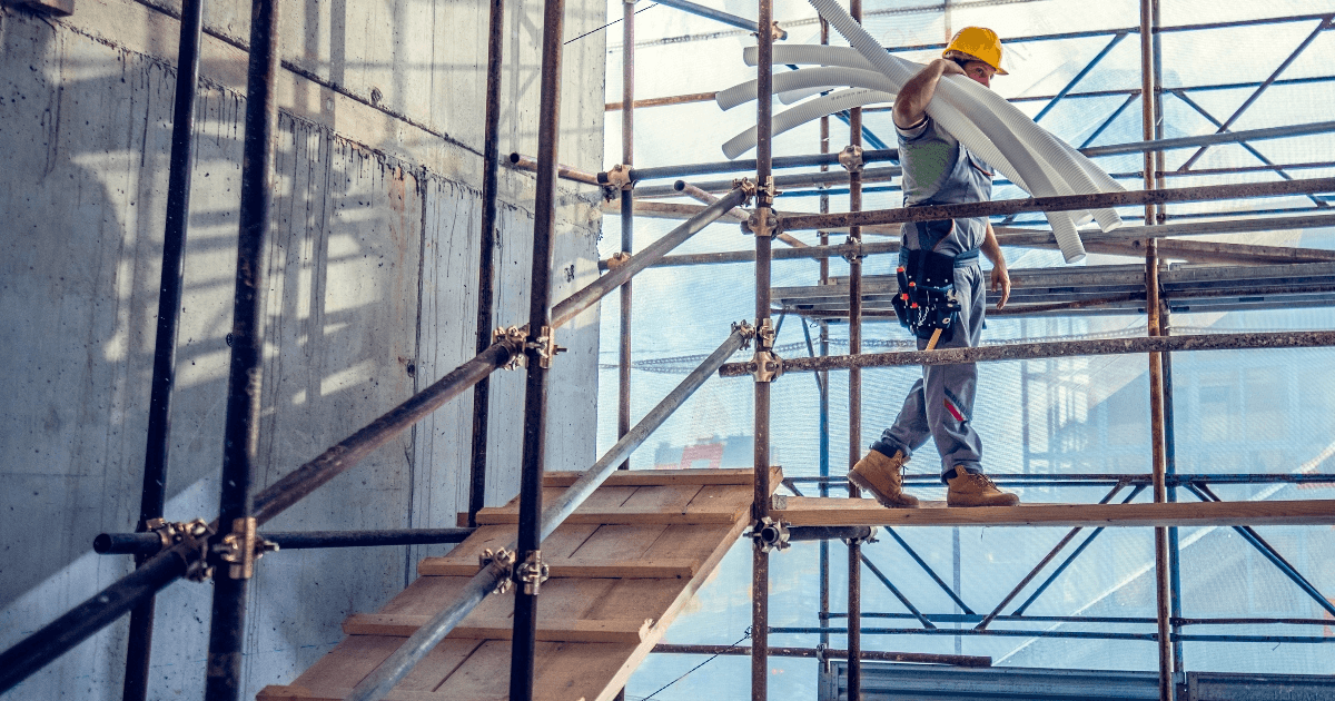 construction worker on scaffolding